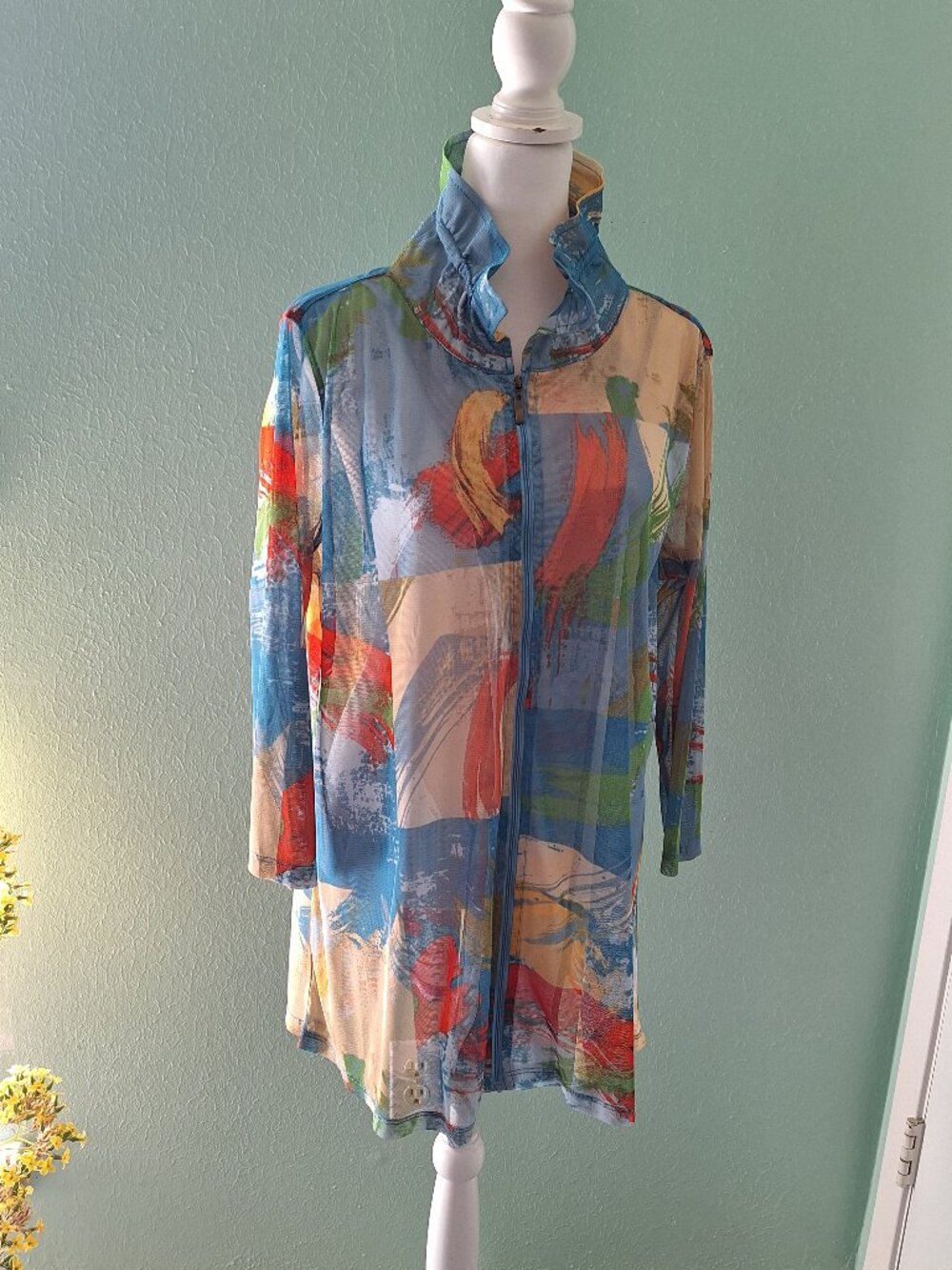 Multiples Sheer Long Sleeved Jacket. Size L